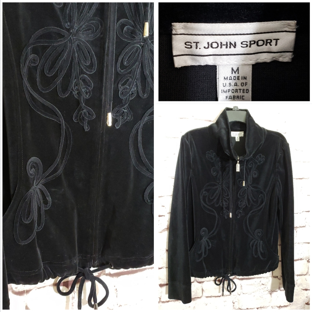 St John Velvet Full Zip Sport Jacket